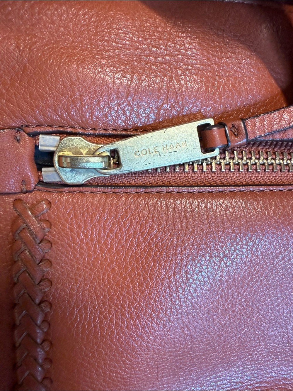 Cole Haan Cognac Leather Crossbody Bag - Picture 11 of 11